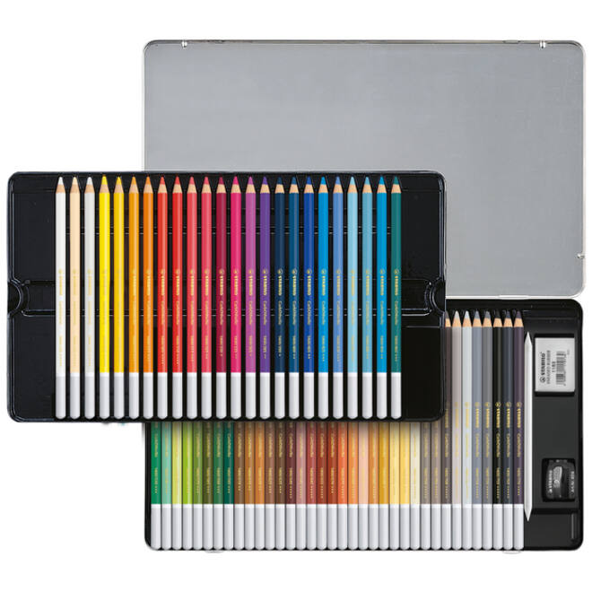 Kleurpotloden STABILO CarbOthello kalkpastel assorti blik à 60 stuks