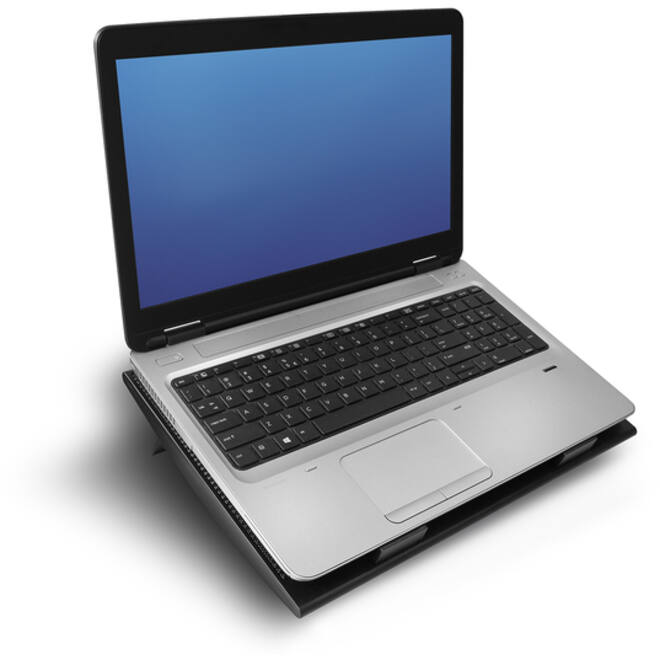 Laptopstandaard ACT 2 standen met ventilator 4-p hub