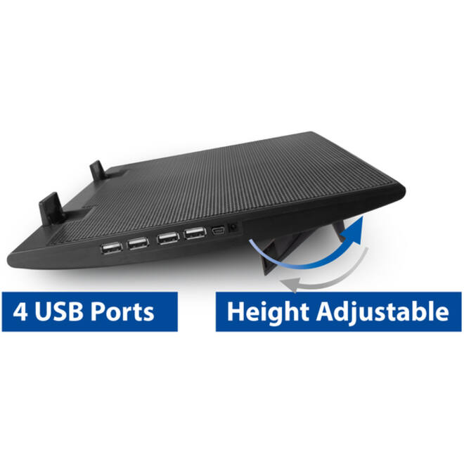 Laptopstandaard ACT 2 standen met ventilator 4-p hub
