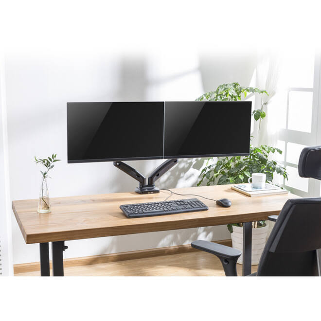 Monitorarm ACT office met gasveer 2 schermen