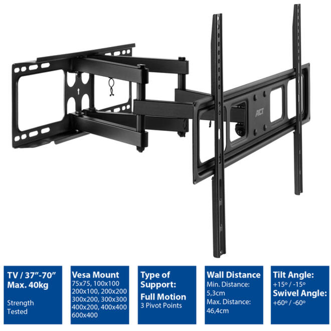 TV wandsteun ACT Full motion 37 tot 70 inch VESA