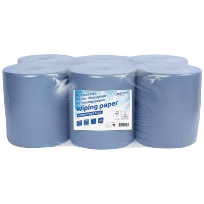 Poetspapier Cleaninq midi 1-laags 20cmx300m blauw