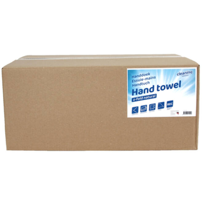 Handdoek Cleaninq Z-vouw 1-laags 250x230mm 20x250st naturel