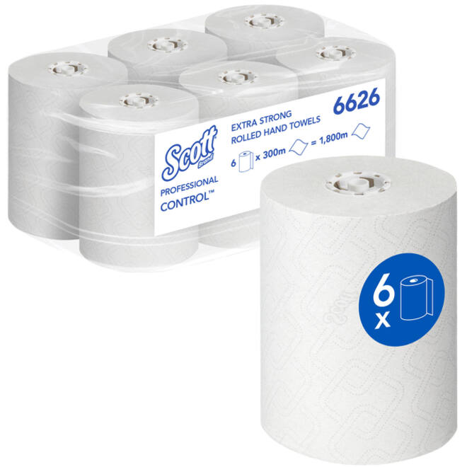 Handdoekrol Scott Control ES 1-laags 300m wit 6626