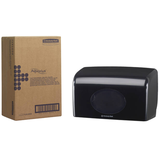 Toiletpapierdispenser Aquarius duo voor kleine rollen zwart 7191