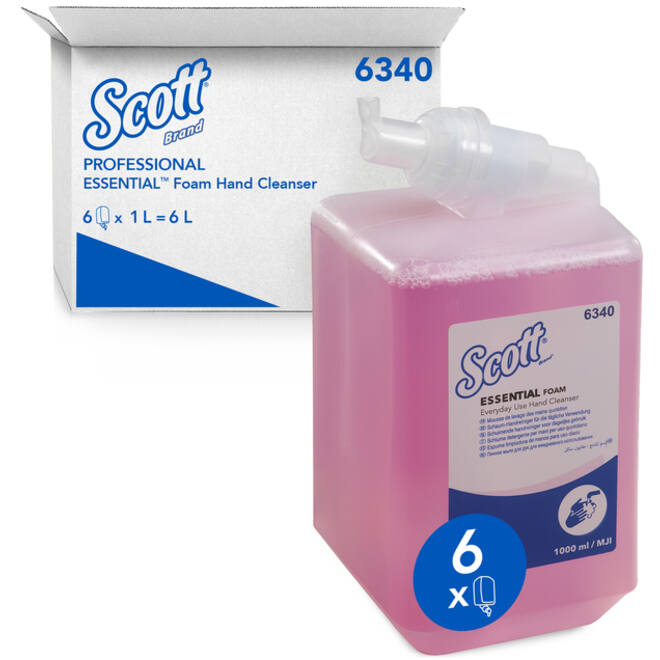 Handzeep Scott Essential foam roze 1000ml 6340