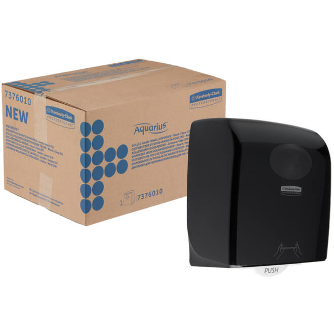 Handdoekroldispenser Aquarius zwart 7376