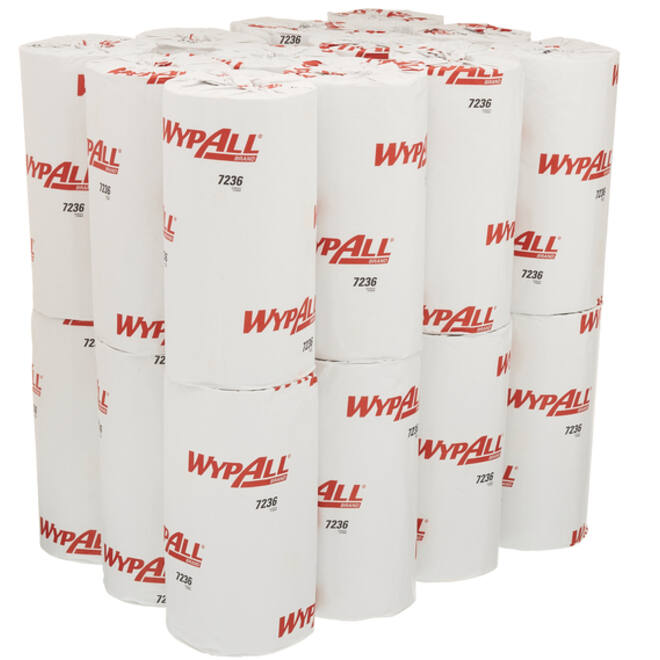 Poetsrol WypAll L10 1-laags 24cmx76m 165vel wit 7236