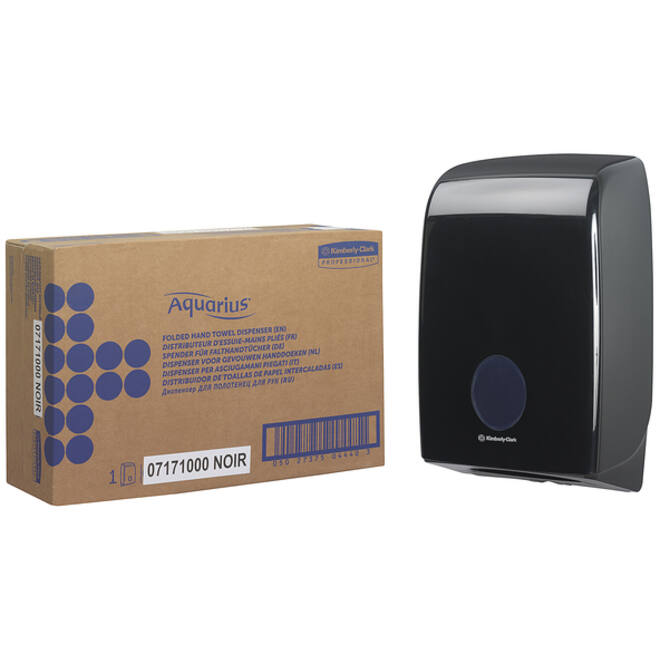 Handdoekdispenser Aquarius voor i-vouw zwart 7171