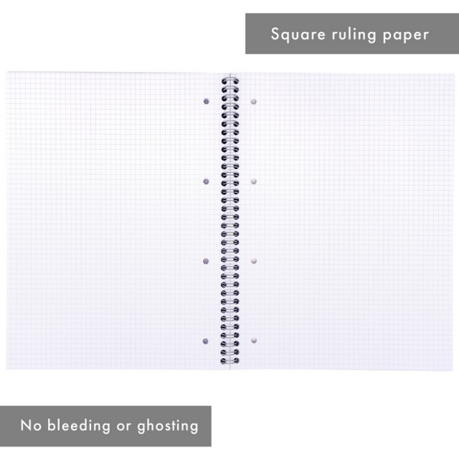 Collegeblok Pukka Jotta A4 ruit 5x5mm 4-gaats 200 pagina's 80gr groen