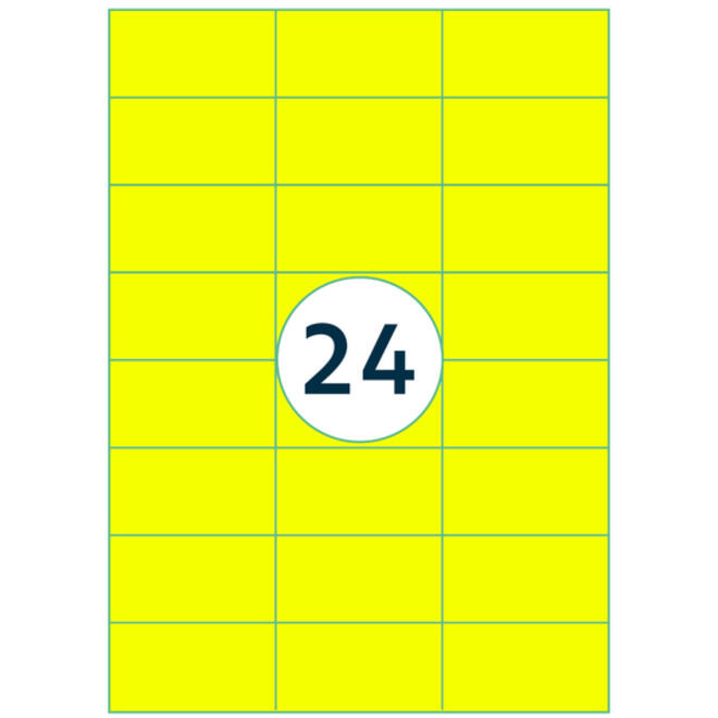 Etiket Rillprint 70x37mm fluorgeel 2400 etiketten