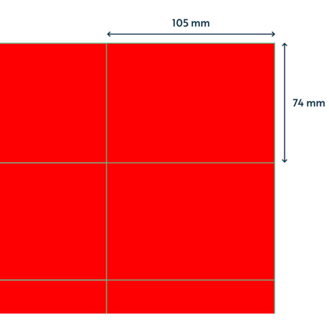 Etiket Rillprint 105x74mm fluorrood 800 etiketten