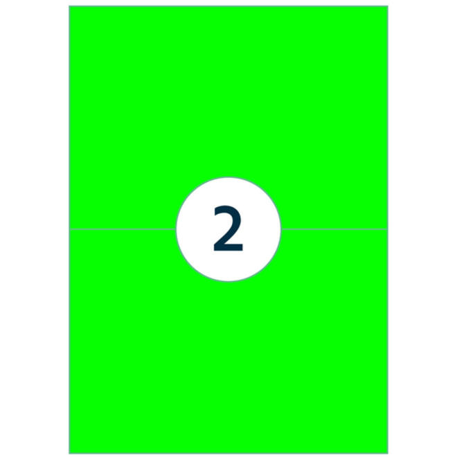 Etiket Rillprint 210x148mm fluorgroen 200 etiketten