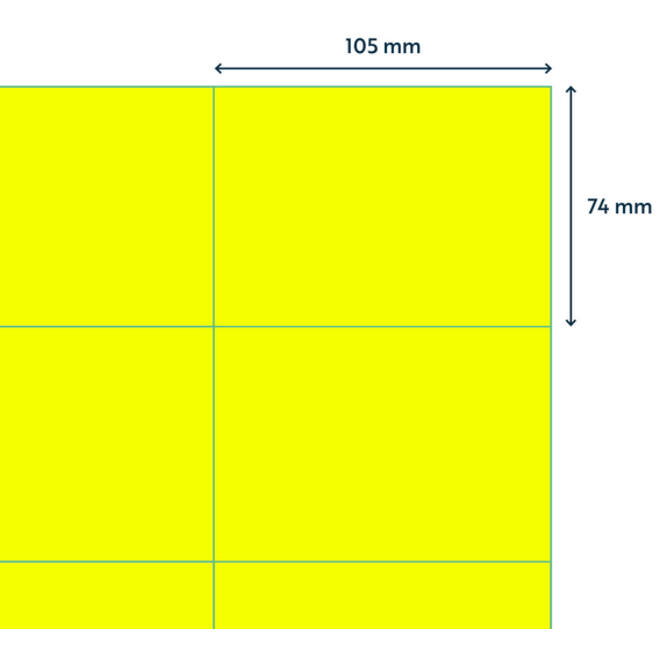 Etiket Rillprint 105x74mm fluorgeel 800 etiketten