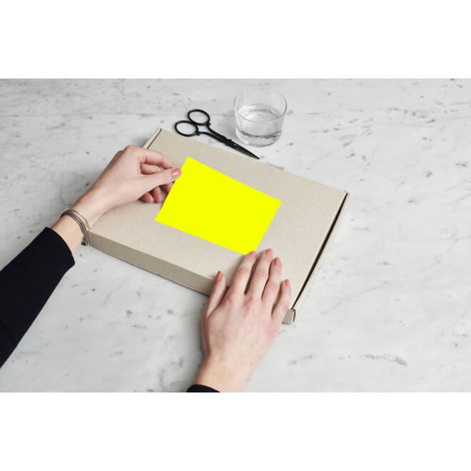 Etiket Rillprint 105x74mm fluorgeel 800 etiketten