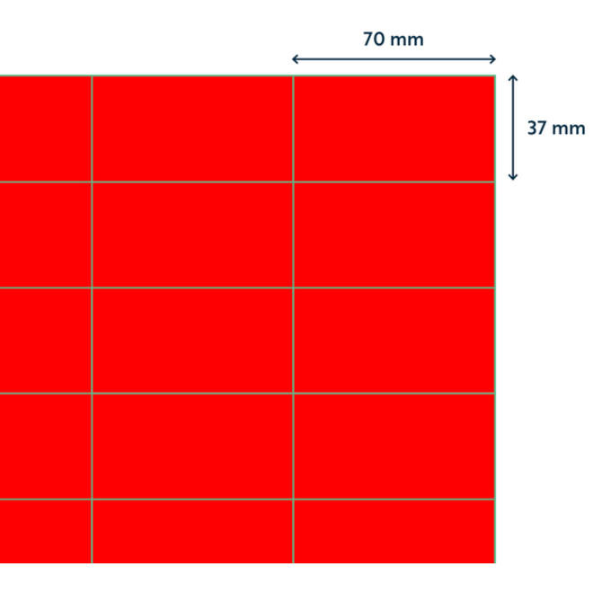Etiket Rillprint 70x37mm fluorrood 2400 etiketten