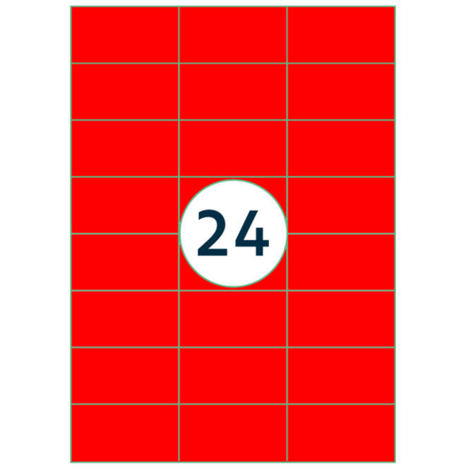 Etiket Rillprint 70x37mm fluorrood 2400 etiketten