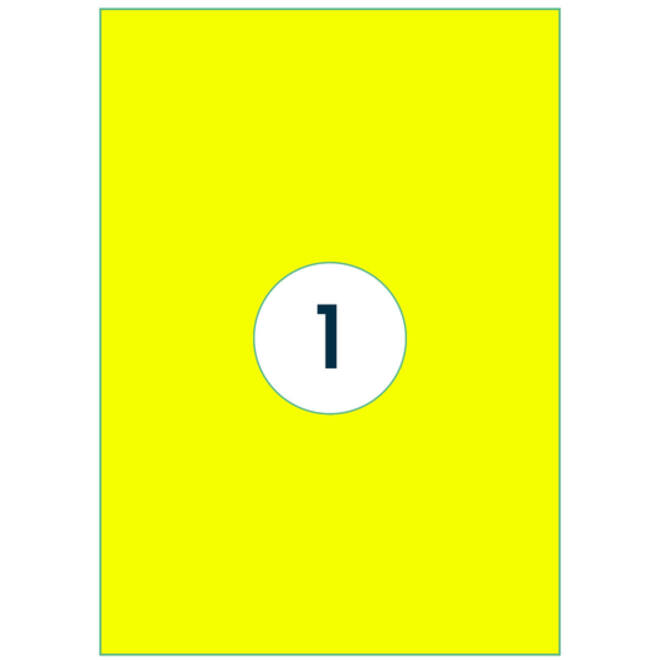 Etiket Rillprint 210x297mm fluorgeel 100 etiketten