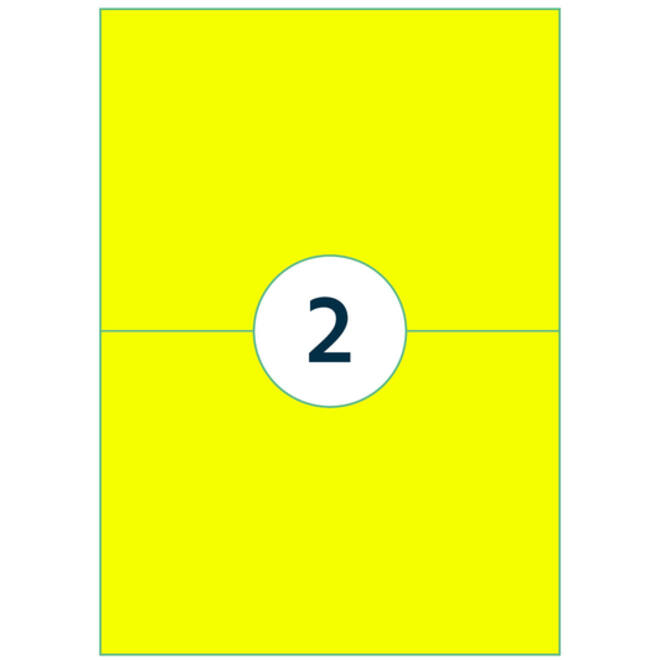 Etiket Rillprint 210x148mm fluorgeel 200 etiketten