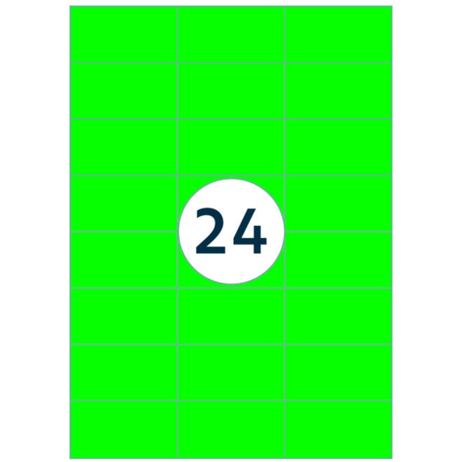 Etiket Rillprint 70x37mm fluorgroen 2400 etiketten