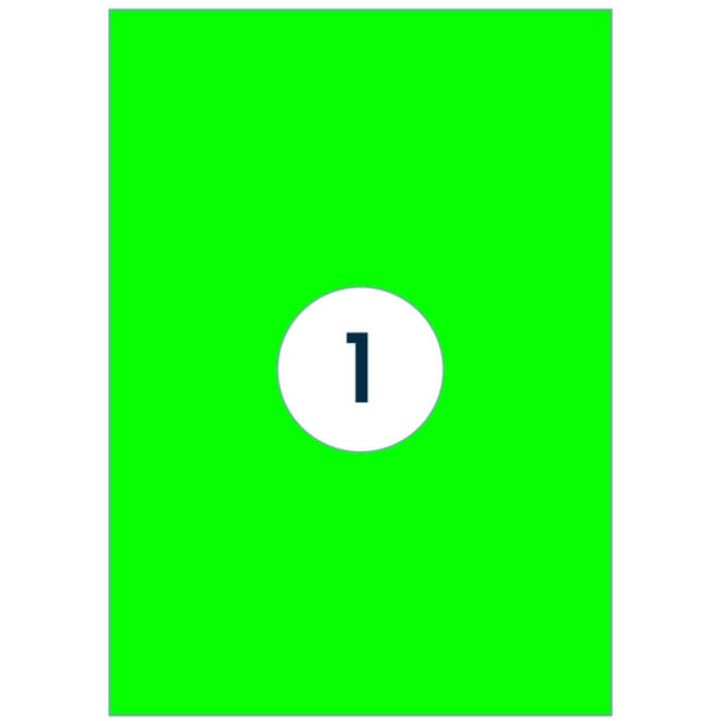 Etiket Rillprint 210x297mm fluorgroen 100 etiketten