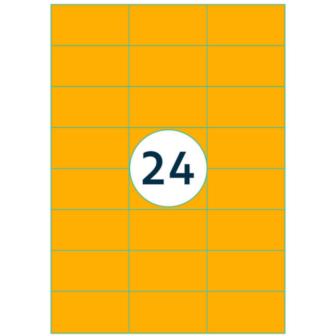 Etiket Rillprint 70x37mm fluororanje 2400 etiketten