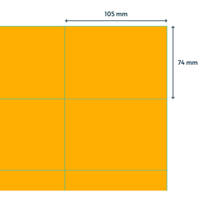 Etiket Rillprint 105x74mm fluororanje 800 etiketten
