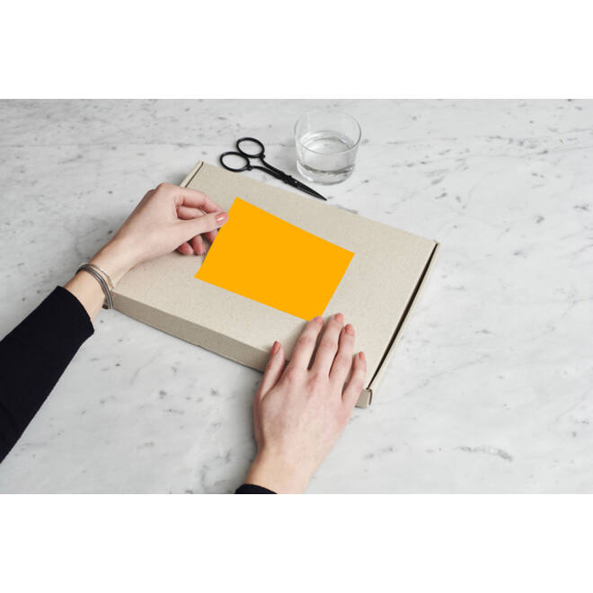 Etiket Rillprint 105x148mm fluororanje 400 etiketten