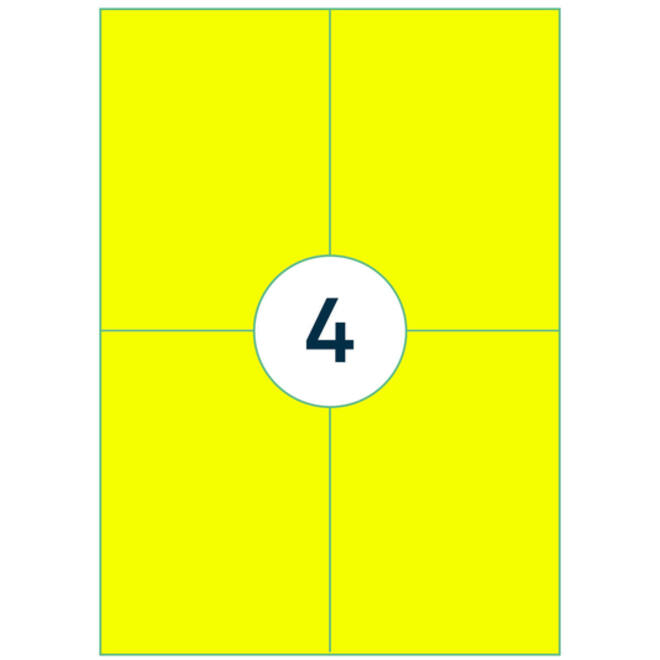 Etiket Rillprint 105x148mm fluorgeel 400 etiketten
