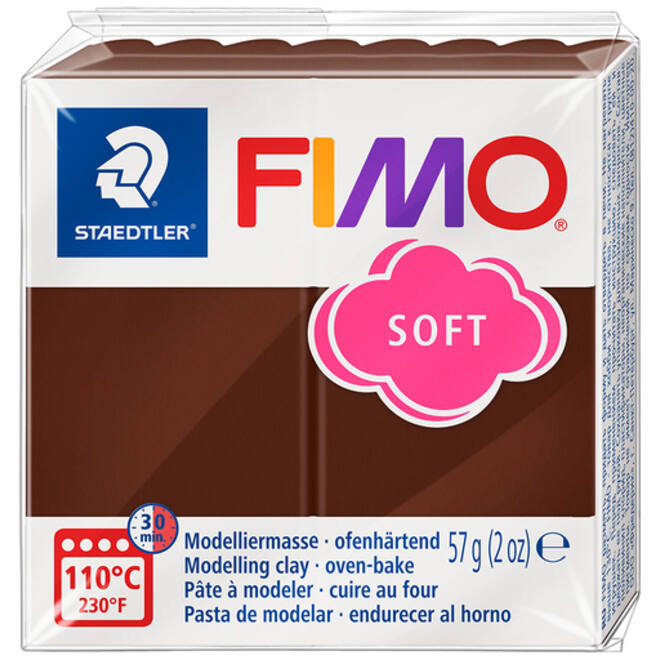 Boetseerklei Fimo soft 57 gram choco