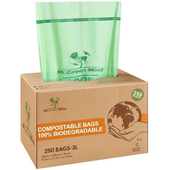 Afvalzak bio Mr.Green Mind 26x29cm 2-3 liter dispenser 250 stuks