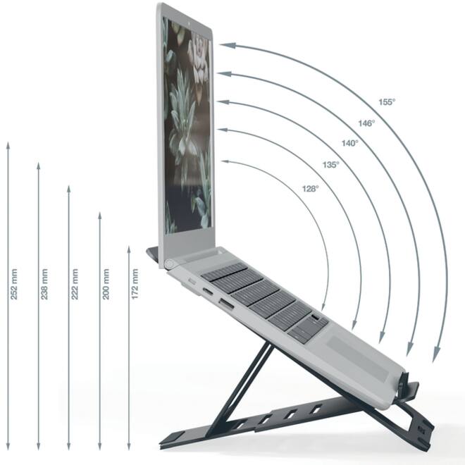Laptopstandaard Leitz Ergo Aluminium plat verstelbaar