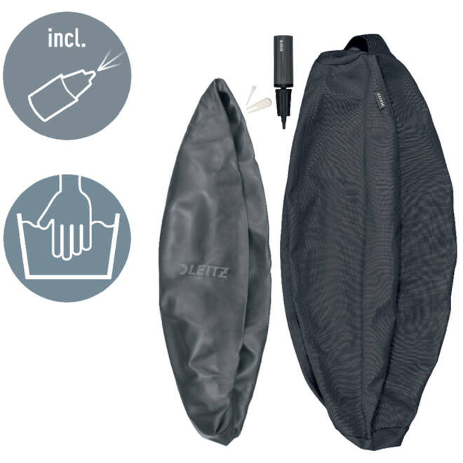 Actieve zitbal Leitz Ergo 65cm anti-rol donkergrijs