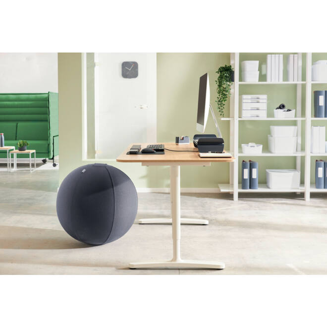 Actieve zitbal Leitz Ergo 65cm anti-rol donkergrijs