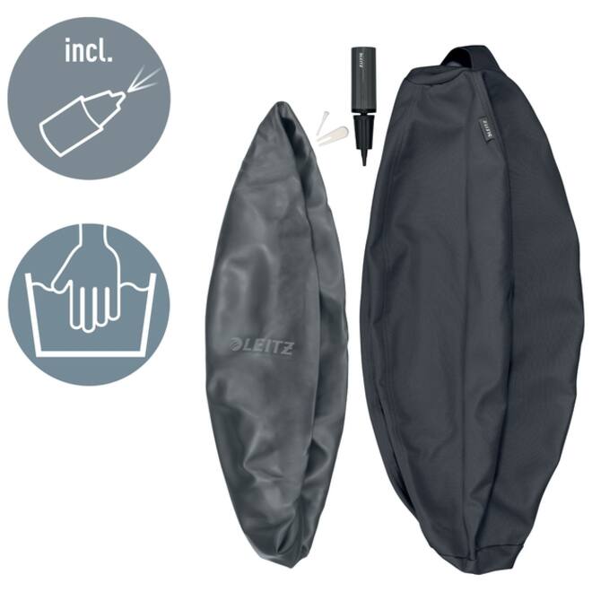 Actieve zitbal Leitz Ergo 75cm anti-rol donkergrijs