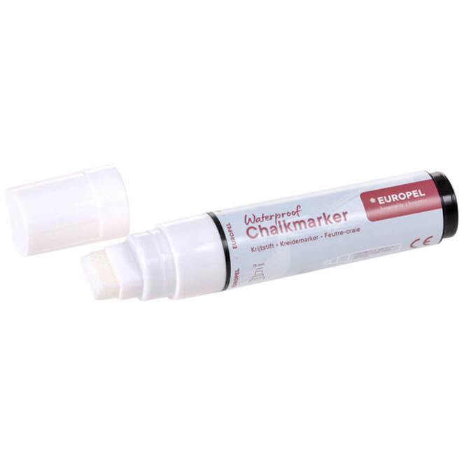 Krijtstift Europel watervast 15mm wit blister 1 stuk