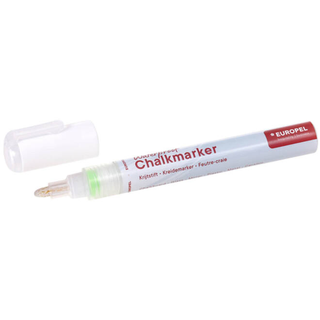 Krijtstift Europel watervast 3-6mm wit blister 1 stuk