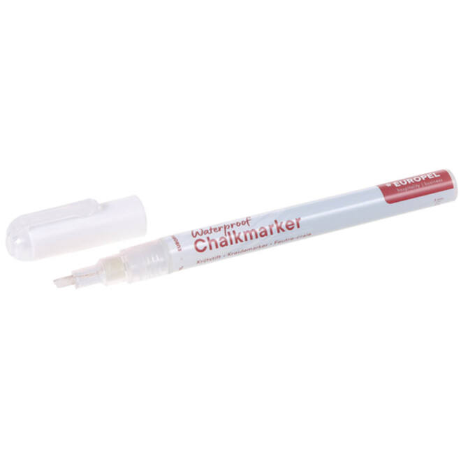 Krijtstift Europel watervast 1-3mm wit blister 1 stuk