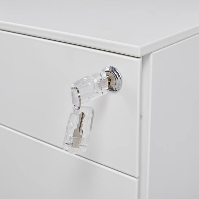 Ladeblok Euroseats 3 lade (2+1) 50x39x60cm op wieltjes wit