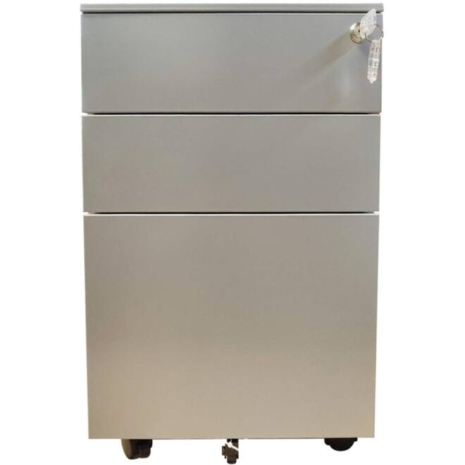 Ladeblok Euroseats 3 lade (2+1) 50x39x60cm op wieltjes grijs