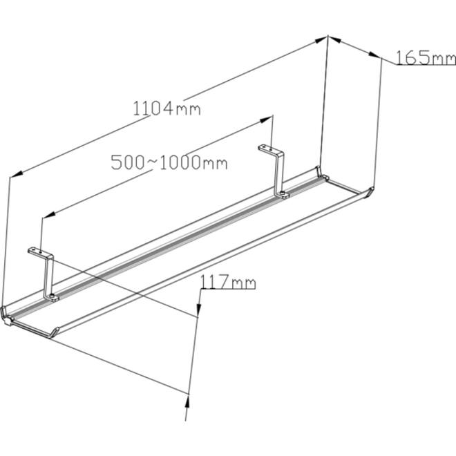Kabelgoot Euroseats universeel 110cm zwart