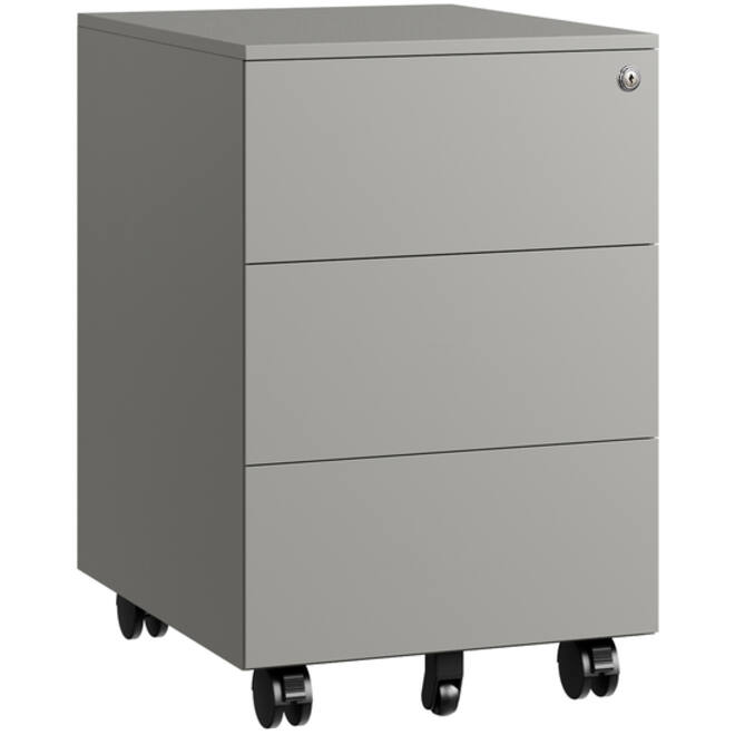 Ladeblok Euroseats 3 gelijke lade 50x39x60cm op wieltjes grijs