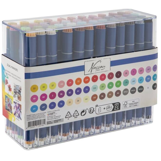Alcoholmarkers Nassau Arts duopunt set à 48 kleuren