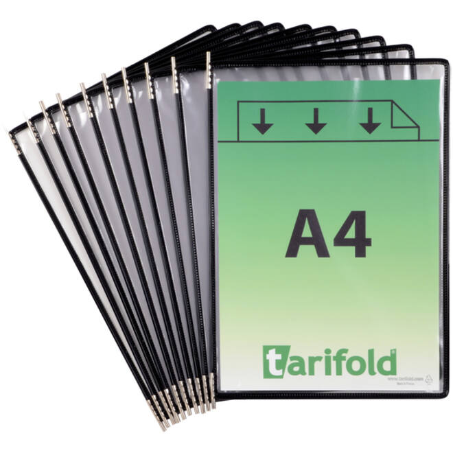 Zichtpaneel Tarifold A4 verticaal zwart 10 stuks