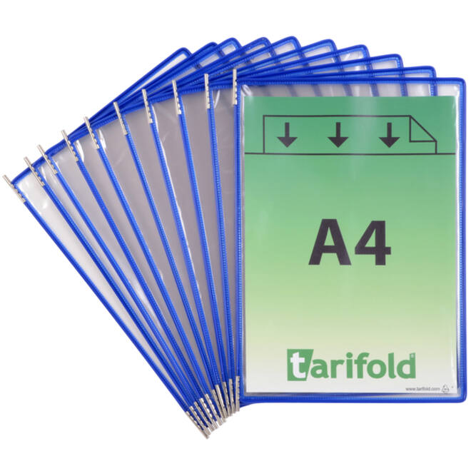 Zichtpaneel Tarifold A4 verticaal blauw 10 stuks