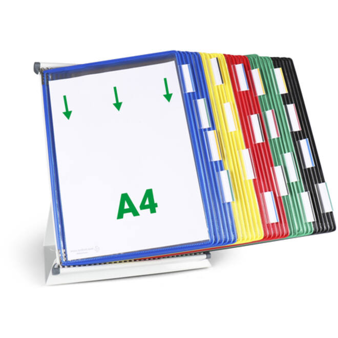 Zichtpanelensysteem bureau Tarifold metaal A4 met 30-tassen assorti