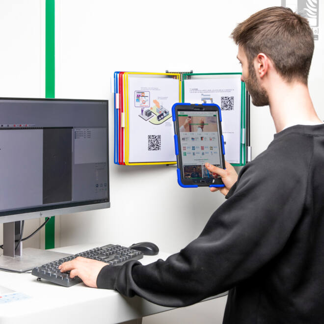 Zichtpanelensysteem wand Tarifold metaal A4 met 10-tassen assorti