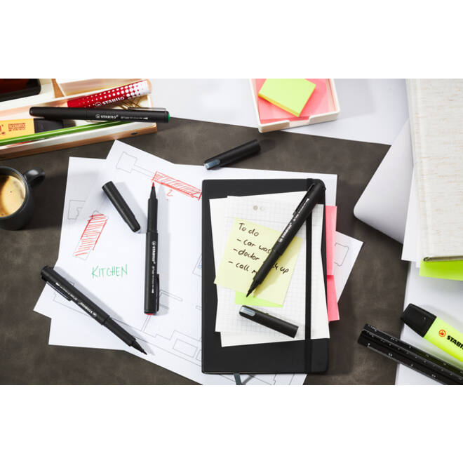 Fineliner STABILO dr!ver medium zwart