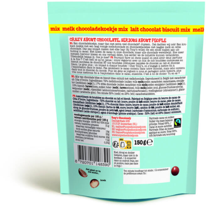 Chocolade Tony's Chocolonely Lil' Bits melk koekje mix 150 gram