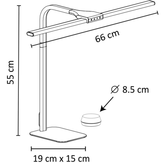 Bureaulamp Unilux Strata base led zwart